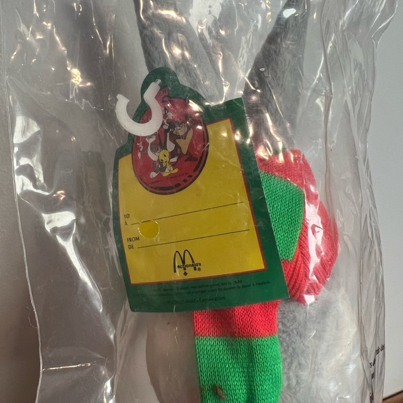Vintage Looney Tunes x McDonald's Bugs Bunny Plush w Scarf 1992 NEW Packaged - Picture 5 of 7